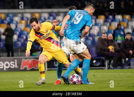 Lionel messi während Napoli gegen Barcelona, Neapel, Italien, 25. Februar 2020, Fußball-Champions-League-Männermeisterschaft Stockfoto