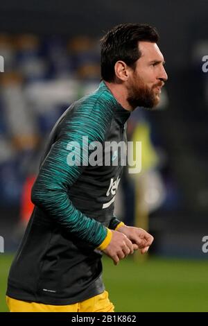 Lionel messi während Napoli gegen Barcelona, Neapel, Italien, 25. Februar 2020, Fußball-Champions-League-Männermeisterschaft Stockfoto