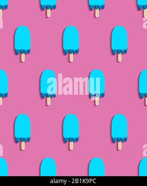 Nahtloses Muster von Eiskegel. 3D-Vektor. Stock Vektor