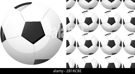 Nahtloses Hintergrunddesign mit Fußball-Illustration Stock Vektor