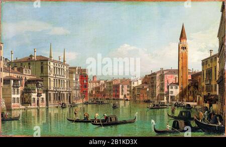 Canaletto, Canal Grande, Venedig, Blick nach Südosten mit dem Campo della Carità auf Der Rechten Seite, Landschaftsgemälde, 1730-1739 Stockfoto