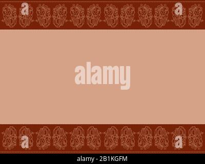 Grußkarte mit Elementen der Flora und Linie in beige und braun, horizontales Format, Illustration für Design mit Platz für Ihren Text Stock Vektor