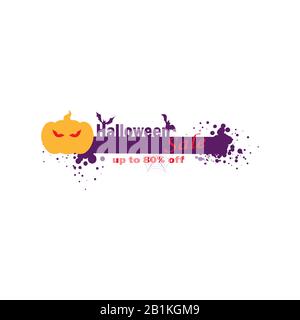 Vector Logo - Halloween-Verkauf, bis zu 80 % Rabatt Stock Vektor