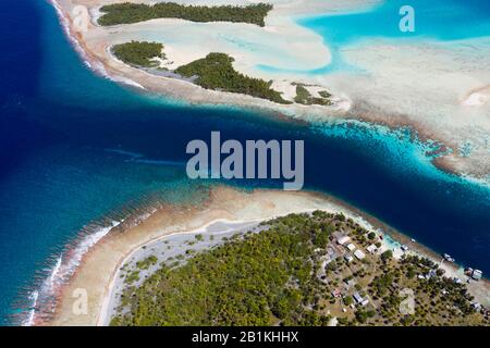 Tetamanu Pass von Fakarava-Atoll, Tuamotu Archipel, Französisch-Polynesien Stockfoto