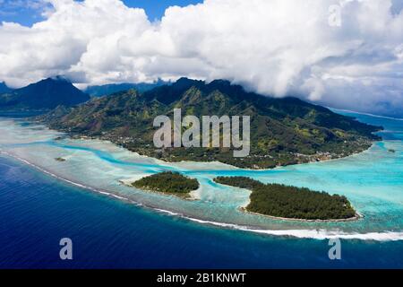Lagunen im Nordwesten von Moorea, Moorea, Französisch-Polynesien Stockfoto