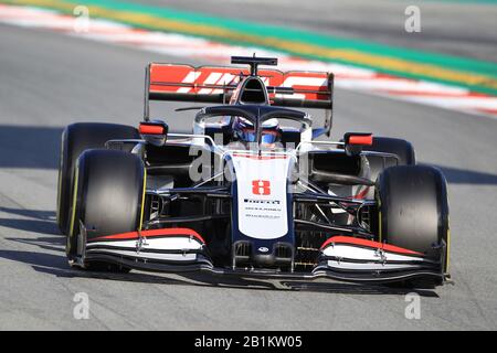 Februar 2020; Circuit De Barcelona Catalunya, Barcelona, Katalonien, Spanien; Formel-1-Vorsaisontests Zwei; Haas F1-Team, Romain Grosjean Stockfoto