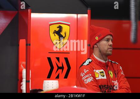 Februar 2020; Circuit De Barcelona Catalunya, Barcelona, Katalonien, Spanien; Formel-1-Vorsaisontests Zwei; Scuderia Ferrari, Sebastian Vettel Stockfoto
