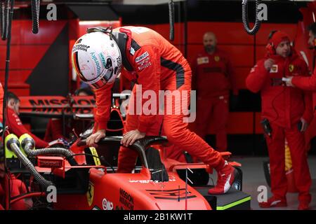 Februar 2020; Circuit De Barcelona Catalunya, Barcelona, Katalonien, Spanien; Formel-1-Vorsaisontests Zwei; Scuderia Ferrari, Sebastian Vettel Stockfoto