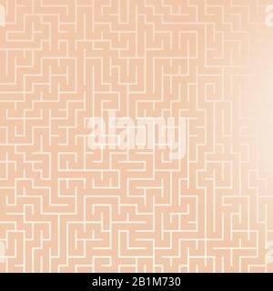Muster aus Labyrinth in quadratischer Farbe. Einfache Vektorgrafiken. Für die Gestaltung von Papiertapeten, Stoffen, Verpackungspapier, Abdeckungen und Websites Stock Vektor