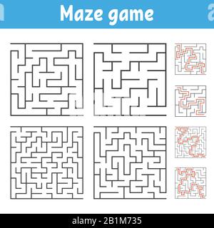 Ein Satz quadratischer Labyrinthe mit verschiedenen