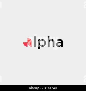 Schreiben SIE EIN Alpha-Logo Einfacher Design-Vektor Stock Vektor