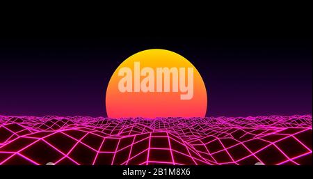 3D-Drahtmodell, mit dem Wasserwellen unterschlagen werden Stockfoto