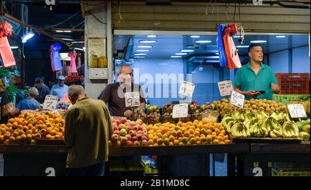 Obst und Früchte, Mahane Yehuda Markt, Jerusalem, Israel Stockfoto