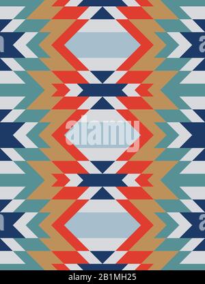 Indianisches Natives Schmuck. Nahtloses, farbenfrohes geometrisches Muster. Ethnische Vektortextur Stock Vektor