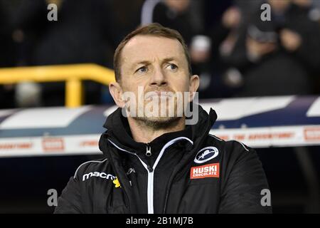 London, ENGLAND - 26. FEBRUAR Gary Rowett, Manager von Millwall, während des Sky Bet Championship Matches zwischen Millwall und Birmingham City in Den, London am Mittwoch, 26. Februar 2020. (Kredit: Ivan Yordanov/MI News)Foto darf nur für redaktionelle Zwecke in Zeitungen und/oder Zeitschriften verwendet werden, Lizenz für kommerzielle Nutzung erforderlich Kredit: MI News & Sport /Alamy Live News Stockfoto