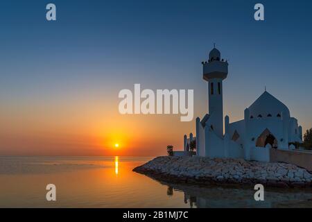 Schöne Al Khobar Corniche Moschee Saudi-Arabien Stockfoto