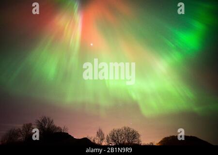Polarlicht in der Nähe von Trondheim, Norwegen, Trondheim, Trondheimsfjord Stockfoto
