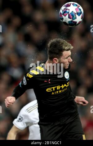 Madrid, Spanien. Februar 2020. Madrid, Spanien; 26/02/2020.- Real Madrid vs Manchester City 1. Etappe der Champions League Runde 16 im Stadion Santiago Bernabeu, Madrid. Endstand 1-2 Manchester City Sieger. Credit: Juan Carlos Rojas/Picture Alliance weltweite Nutzung / dpa / Alamy Live News Stockfoto