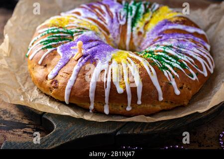 Königskuchen für Mardi Gras Stockfoto