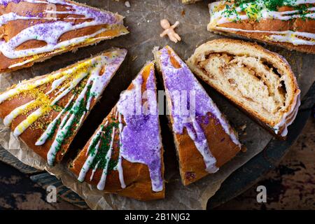 Königskuchen für Mardi Gras Stockfoto