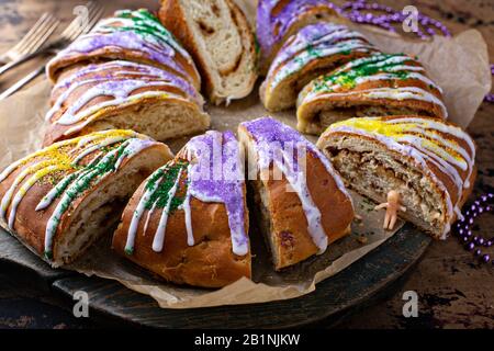 Königskuchen für Mardi Gras Stockfoto