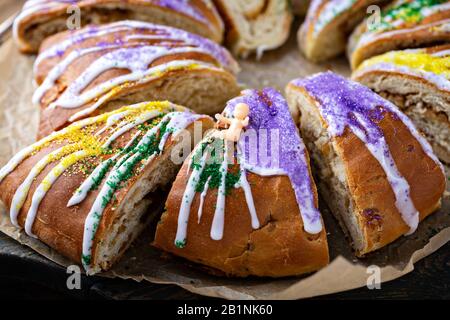 Königskuchen für Mardi Gras Stockfoto