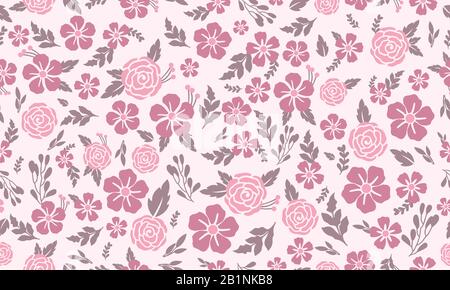 Niedliches Blumenfederdesign mit Blatt- und Blumenmuster im Hintergrund. Stock Vektor