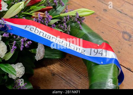 Band Februarstreik In Moses en Aäronkerk Das Denkmal für den Februarstreik In Amsterdam Niederlande 2020 Februar Februar 1941 Stockfoto