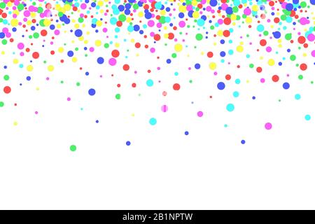 Bunte Konfetti auf weißem Hintergrund. Mehrfarbig festlicher Hintergrund. Stock Vektor