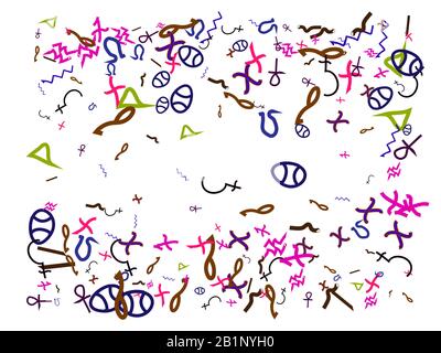 Ein Konfetti mit neuen Hintergründen. Handgezeichnetes Ägypten zeichnet abstrakt. Konfetti neuen Hintergrund einfach. Stock Vektor