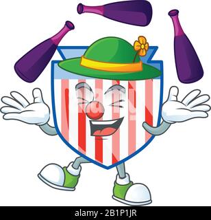 Smart USA Stripes schützen Cartoon-Charakter-Stil beim Spielen von Juggling Stock Vektor