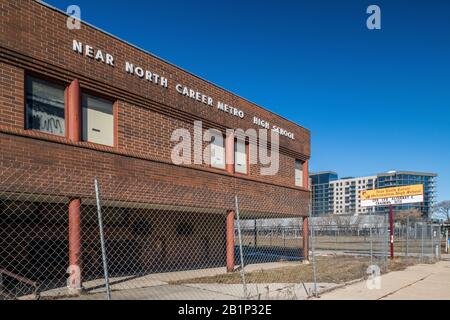 In der Nähe der North Career Metro High School, jetzt abgerissen Stockfoto