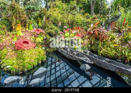 Gartenauslage aus Kunststoff LEGO, Garten im Bay Cooler Wintergarten, Singapur, Asien Stockfoto