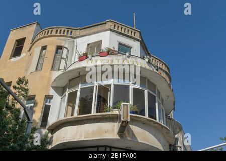Wohnhaus im Bauhaus-Stil, Nachalat Benyamin, Weiße Stadt, Tel Aviv, Israel Stockfoto