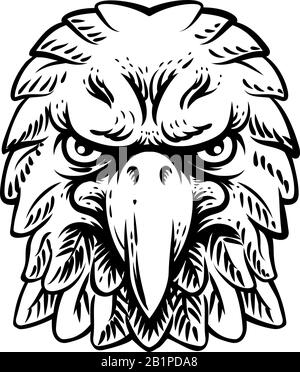 Eagle Falcon Hawk Oder Phoenix Head Face Mascot Stock Vektor