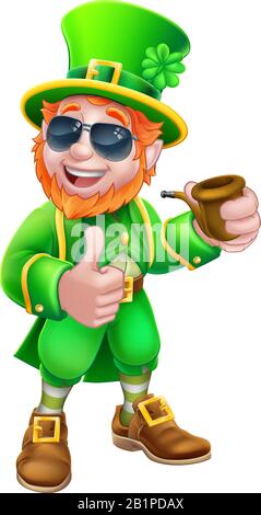 Leprechaun St. Patricks Day Cartoon Mascot Stock Vektor