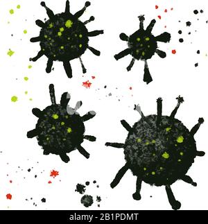 Coronavirus 2019-nCov-Zellen. Neuer chinesischer Virusausbruch in Wuhan China gefunden. Stockfoto