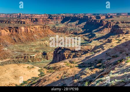 Dirty Devil River Canyon, von Burr Point, Burr Desert, abseits des Trail of the Ancients, auch bekannt als Bicentennial Highway, südlich von Hanksville, Utah, USA Stockfoto