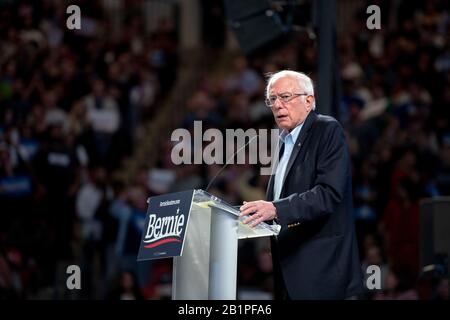 Senator Bernie Sanders sprach am 23. Februar 2020 in Houston, Texas, auf einer Kundgebung im Fertitta Center der University of Houston für Super Tuesday. Stockfoto