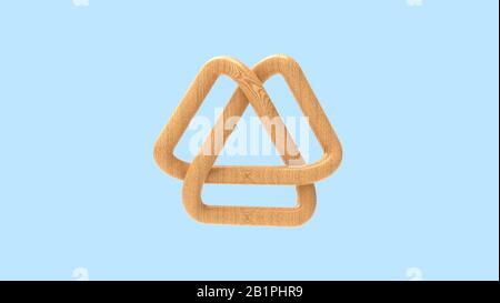 3D-Rendering von miteinander verknüpften Traingles auf blauem Hintergrund Stockfoto