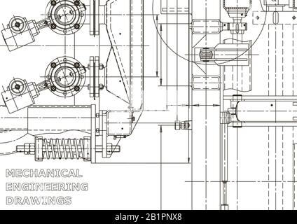 Vektorgrafiken. Maschinenbau. Instrumentenherstellung. Computergestütztes Designsystem Stock Vektor