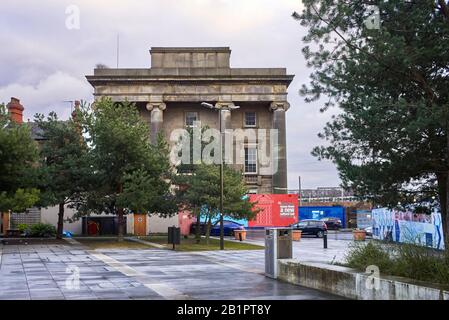 Das bestehende Gebäude des Bahnhofs Curzon Street im Digbeth-Gebiet von Birmingham, das Teil der neuen HS2-Bahn sein wird Stockfoto