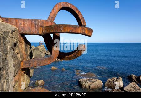 The Wind Comb sculpture.Eduardo Chilida.San Sebastian (Donosti).Gupuzcoa.Vasque Country.Spanien Stockfoto