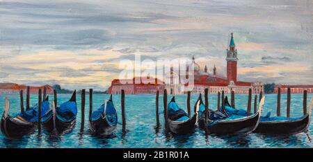 Landschaft, Öl Malerei, hand made Stockfoto