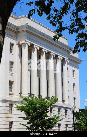 Washington DC Wahrzeichen. Bürogebäude des Longworth House, das vom Repräsentantenhaus genutzt wird. Stockfoto