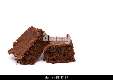 Zwei Chocolate Brownie Bars Stockfoto