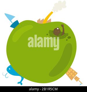 Vector Illustration eines Apple wie der Welt. Eps 10. Stock Vektor