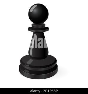 Schwarze Pfandleiher. Schachstück Stock Vektor