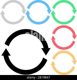 Symbol aktualisieren. Farbige Pfeile in Kreisbewegung Stock Vektor