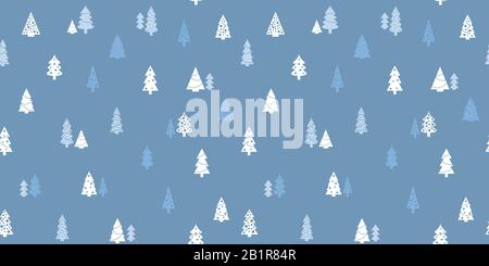 Weihnachtsbäume Muster - Einfache nahtlose Vektor Textur. Geschenkpapier Design. Stock Vektor